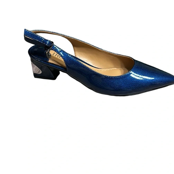 NIB J.Renee shoes,women Slingback,Shayenne NavyPearl,chunky heel,glam,prom,shine - Picture 5 of 14